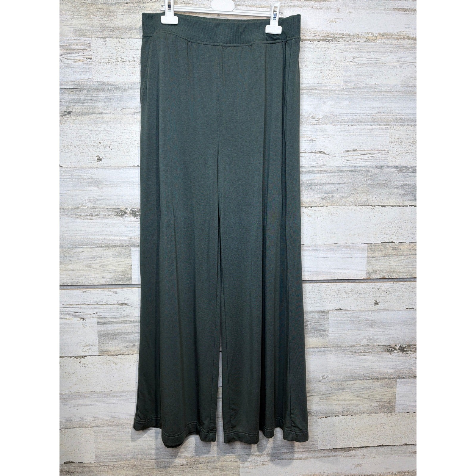 Lou & Grey Wide Leg Pants Women Large Green Signature Soft Loungewear EUC0