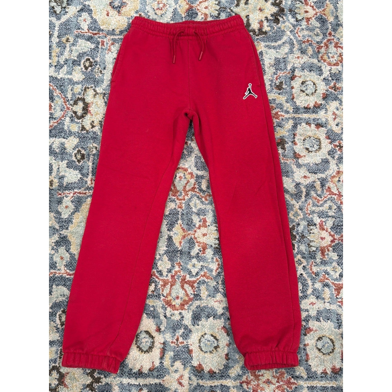 Jordan Sweatpants Boys Medium Red Jumpman Logo Fleece Joggers GUC3