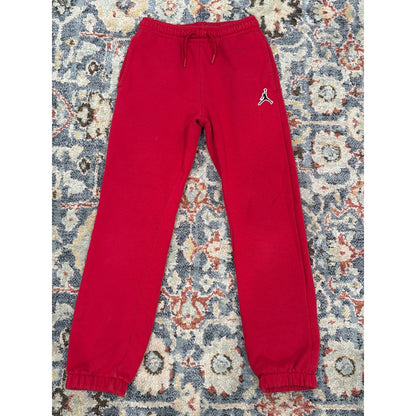 Jordan Sweatpants Boys Medium Red Jumpman Logo Fleece Joggers GUC3