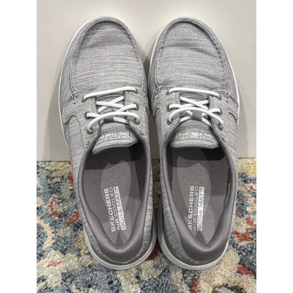 Skechers On-The-GO Flex Women 7.5 Grey Boat Shoes Casual Comfort EUC4