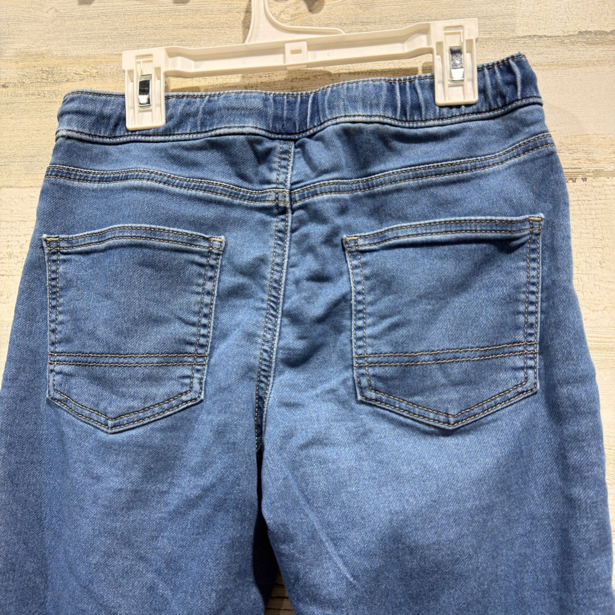 Cat & Jack Athletic Jeans Boys 12 Blue Drawstring Stretch Casual EUC4