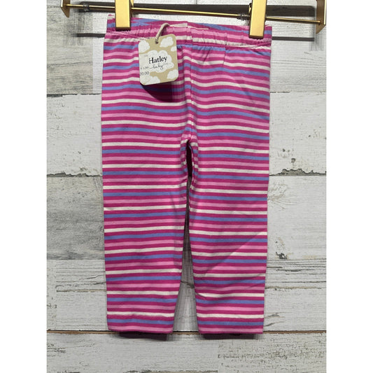 Hatley Leggings Girls 9-12M Pink Purple Striped Cotton Stretch Playwear NWT0