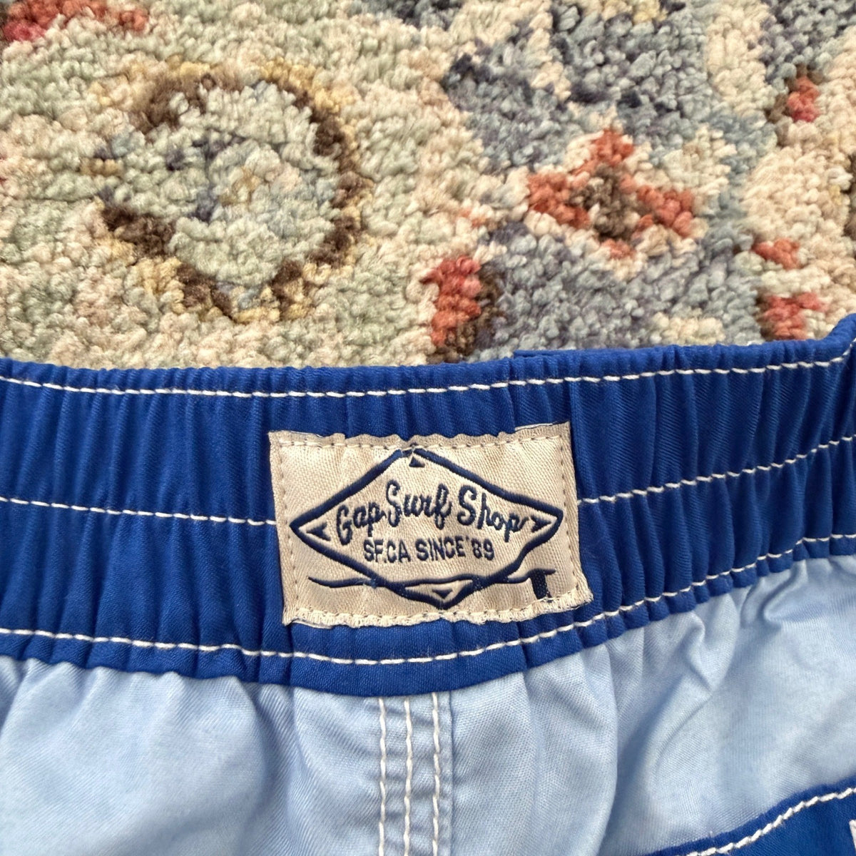 Baby Gap Swim Trunks Boys 3T Blue Striped Surf Shop Summer EUC3