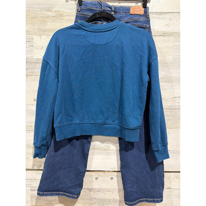 FRANKI Levi's Sweatshirt Jeans Outfit Girls 12 Blue Wide Leg Skater EUC6