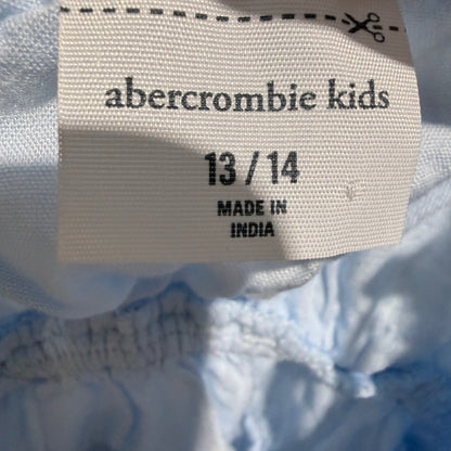 Abercrombie Kids Tiered Eyelet Cami Top Girls 13/14 Light Blue Cotton Boho EUC4
