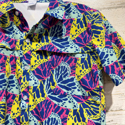 Blue Quail Butterfly Shirt Boys 7 Colorful UPF 50 Outdoor EUC2