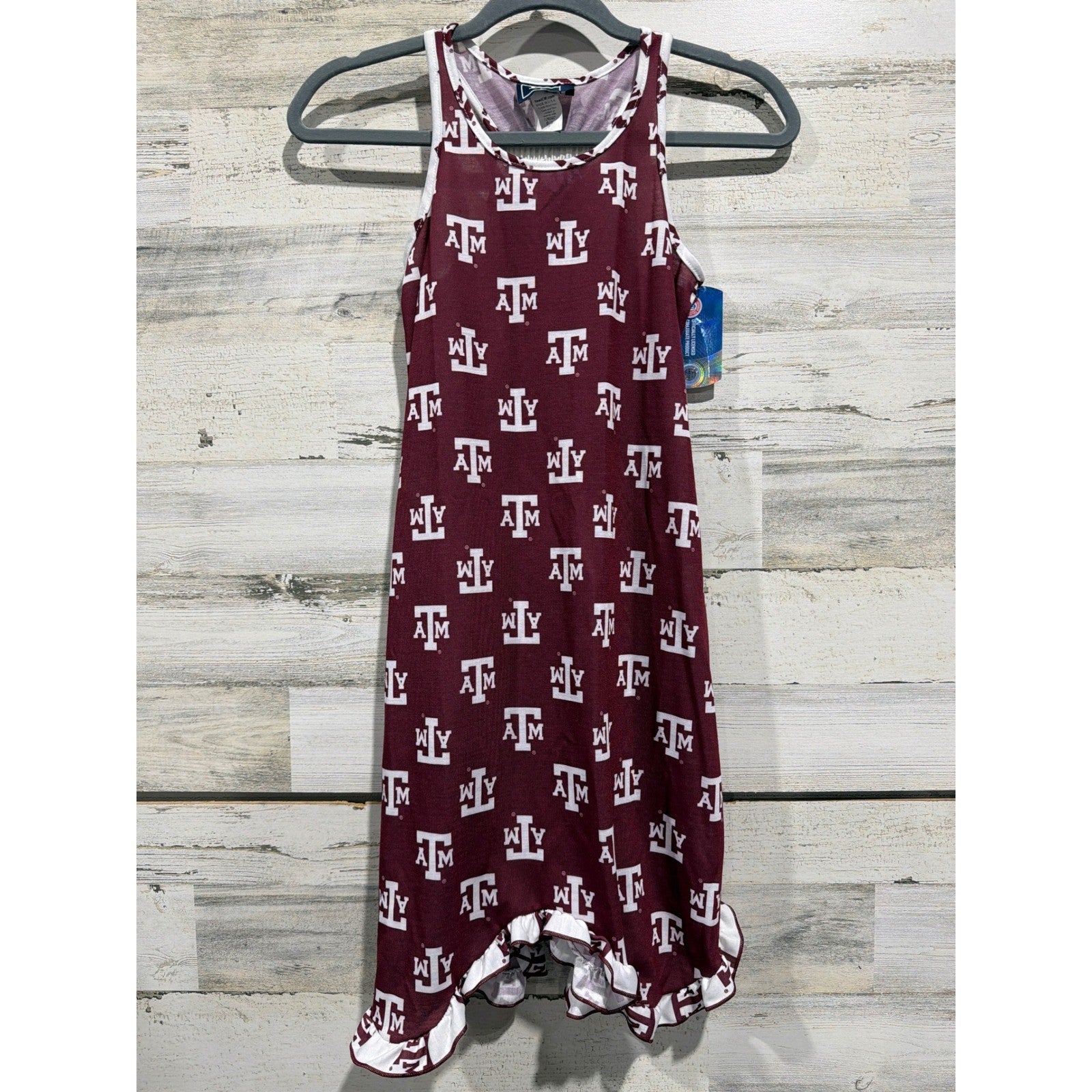 TJ's PJs Nightgown Girls 7 Maroon Texas A&M Aggies Ruffle Sleepwear NWT0