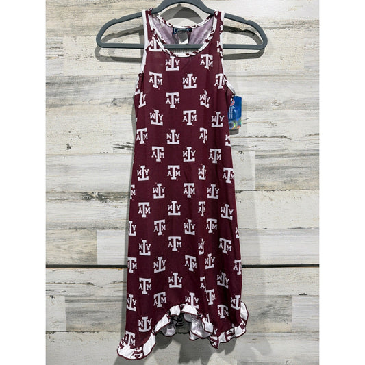TJ's PJs Nightgown Girls 7 Maroon Texas A&M Aggies Ruffle Sleepwear NWT0