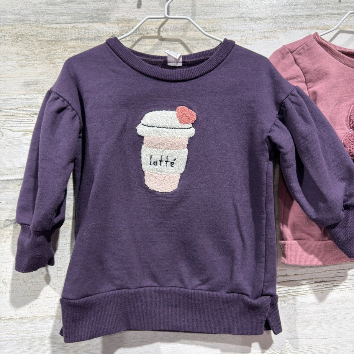 PL Baby Graphic Sweatshirt Set Girls 24M Purple Pink Cotton Blend Casual EUC1