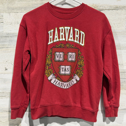 Harvard University Sweatshirt Kids Size 12 Red Cotton Poly Collegiate Flawed*0