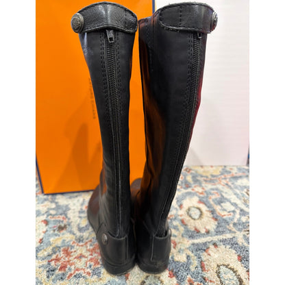 Arturo Chiang Riding Boots Women 8MW Black Leather Wide Calf Classic *Flawed3