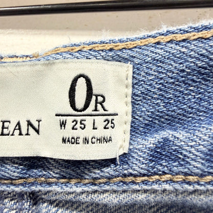 Abercrombie & Fitch Boyfriend Straight Jean Women 0R Blue Denim Distressed2