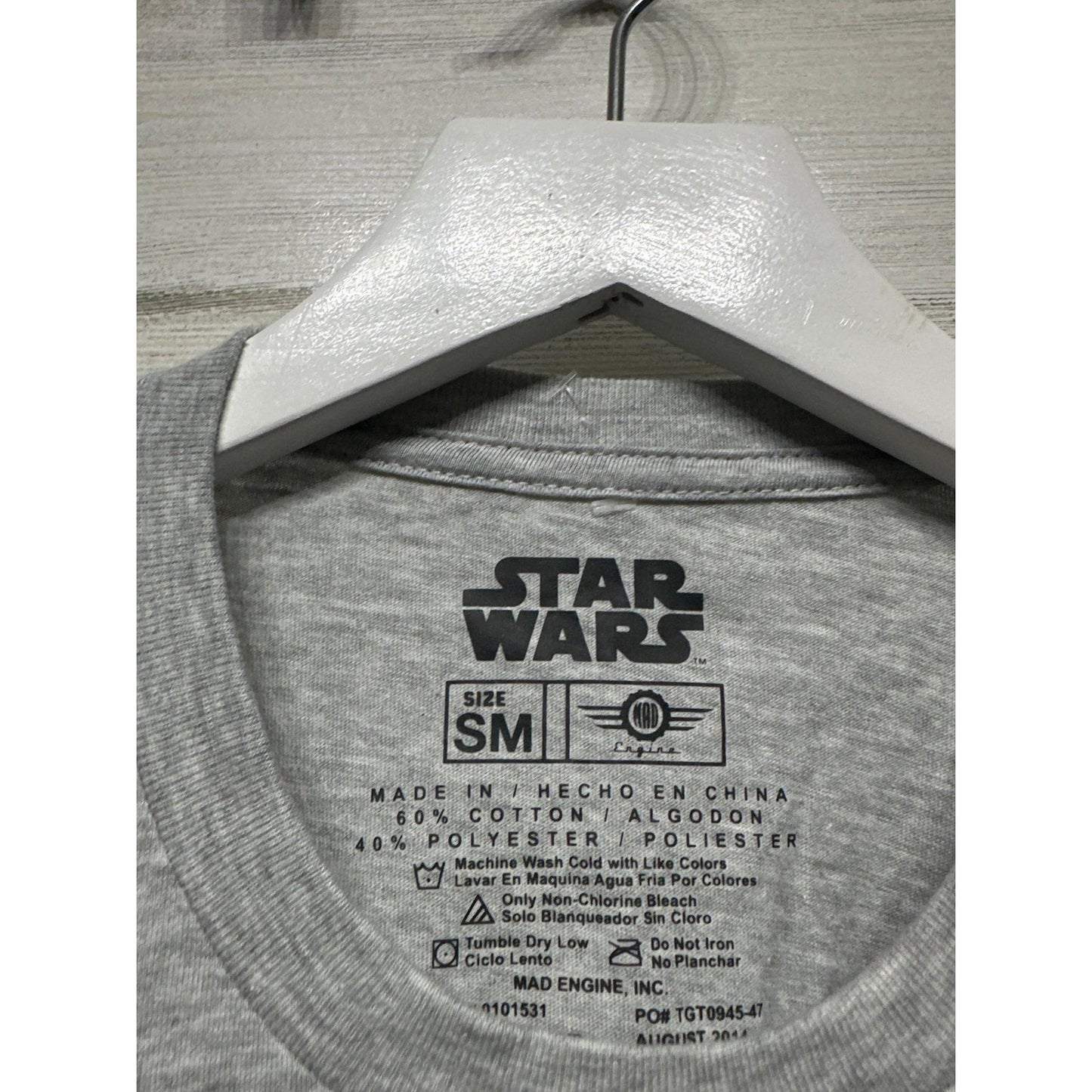 Star Wars Halloween T-Shirt Boys Small Gray Darth Vader Lack Of Candy EUC1