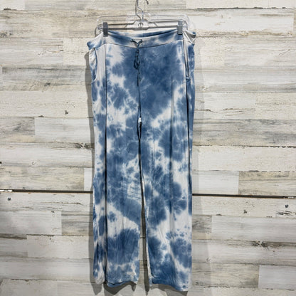 Kickee Pants Wide Leg Lounge Pants Women XL Blue Tie Dye Bamboo Flawed*0