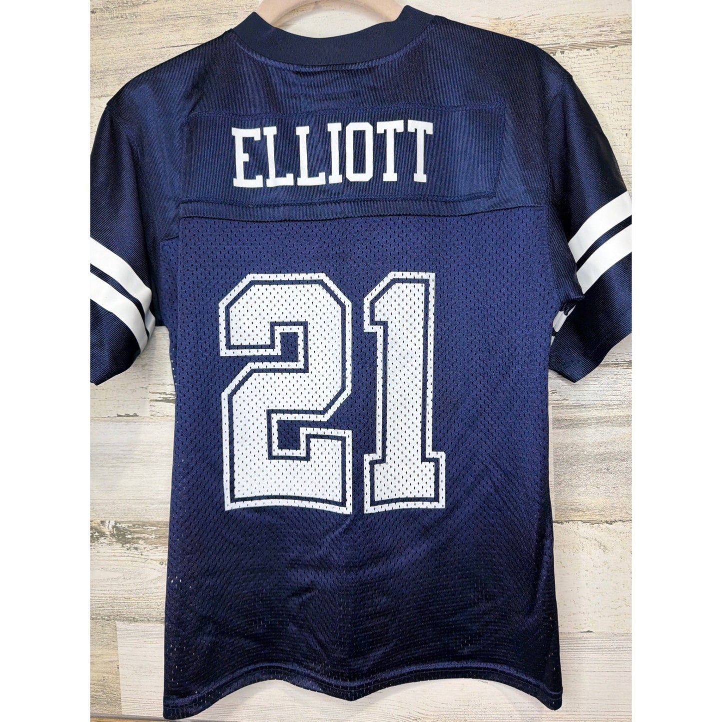 Dallas Cowboys Jersey Boys Medium Navy Blue Ezekiel Elliott 21 NFL EUC4