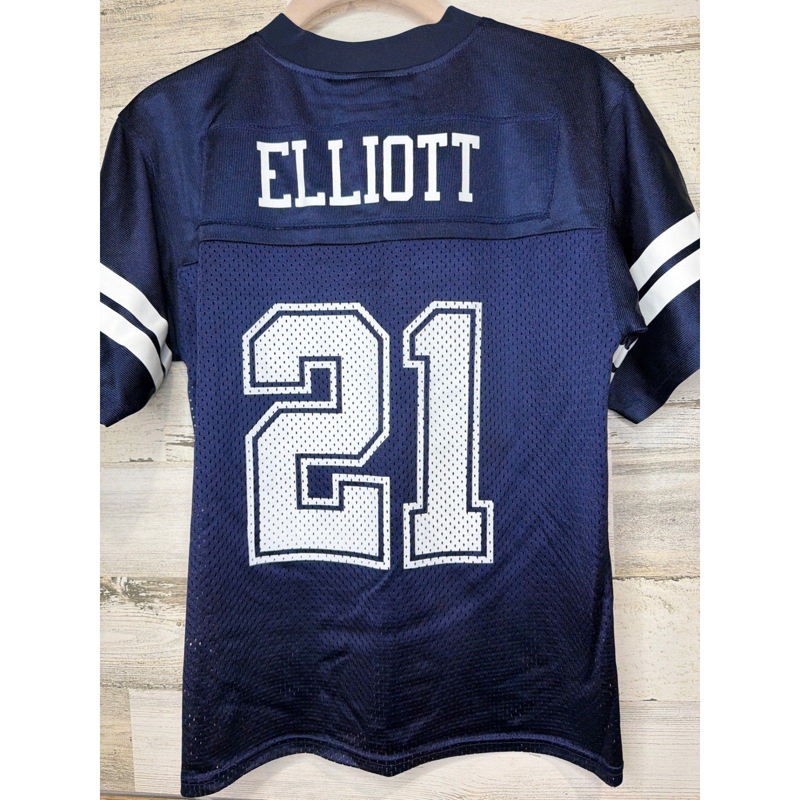 Dallas Cowboys Jersey Boys Medium Navy Blue Ezekiel Elliott 21 NFL EUC4
