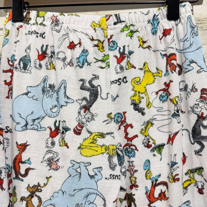 Dr Seuss Pajama Set Boys Size 8 White Character Print Grinchcore GUC5