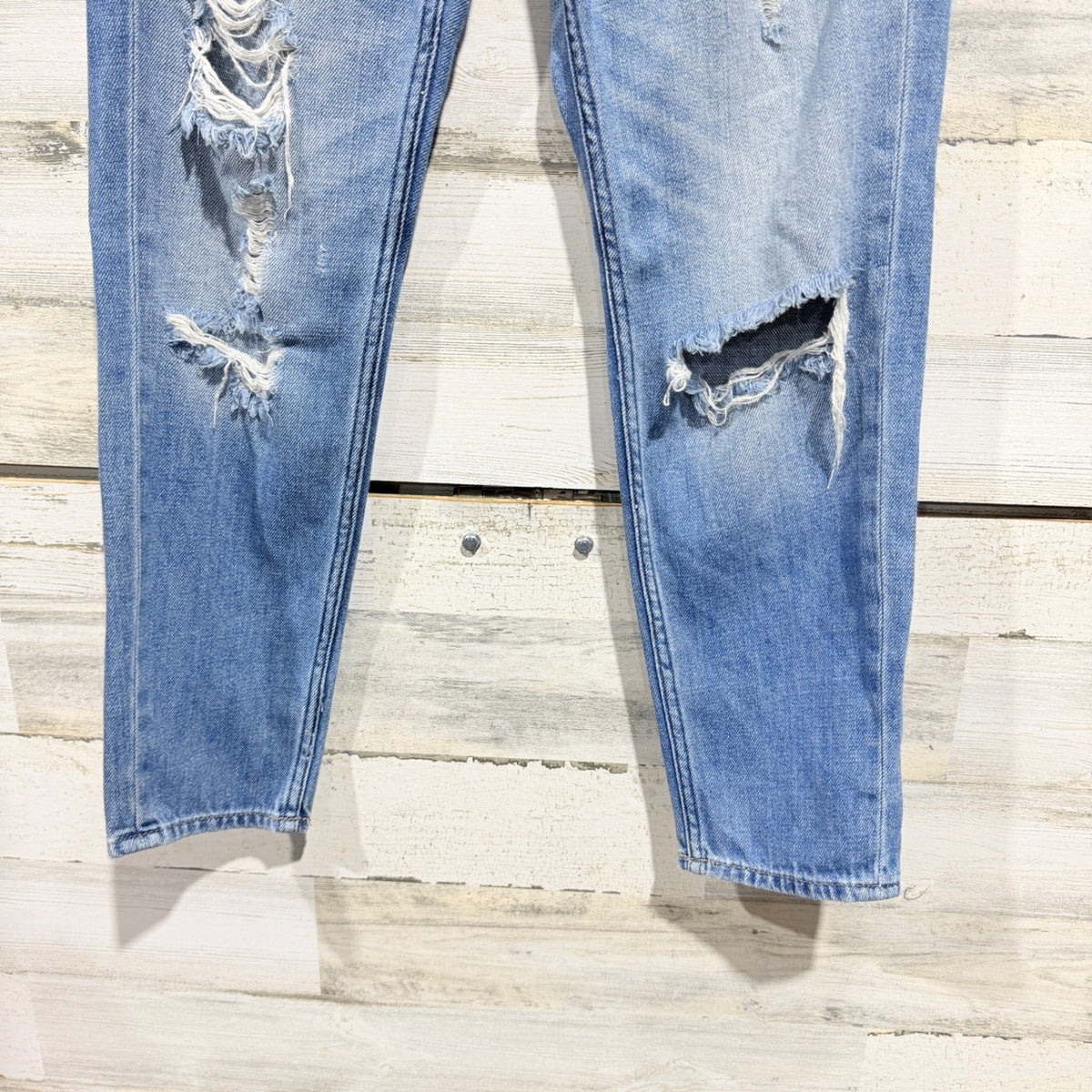 Abercrombie & Fitch Boyfriend Straight Jean Women 0R Blue Denim Distressed4