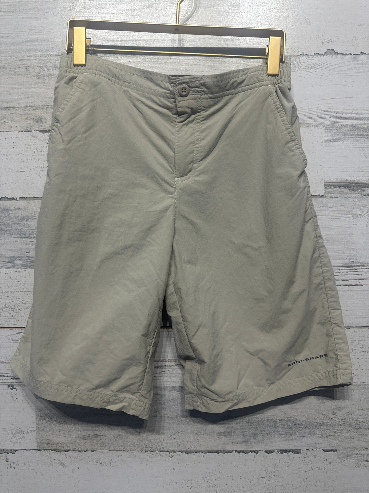 Columbia PFG Shorts Boys Large L 14/16 Tan Omni-Shade Fishing Outdoor EUC0