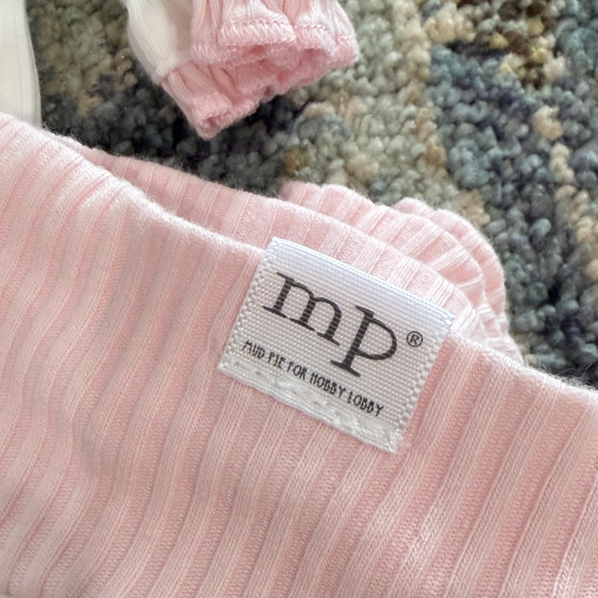 Mud Pie Hello World Sleeper Gown Girls 0-3M White Pink Ruffle Ribbed EUC8
