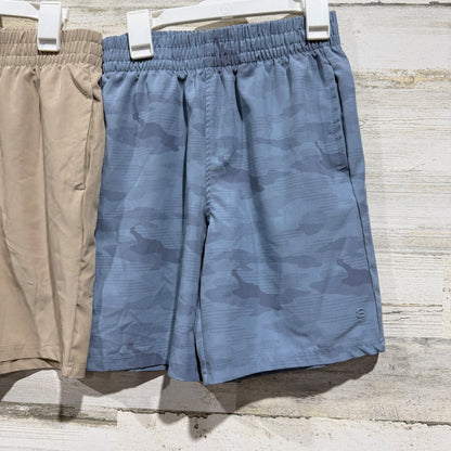 Layer Athletic Shorts Boys Medium Tan Blue Camo Active Performance EUC3