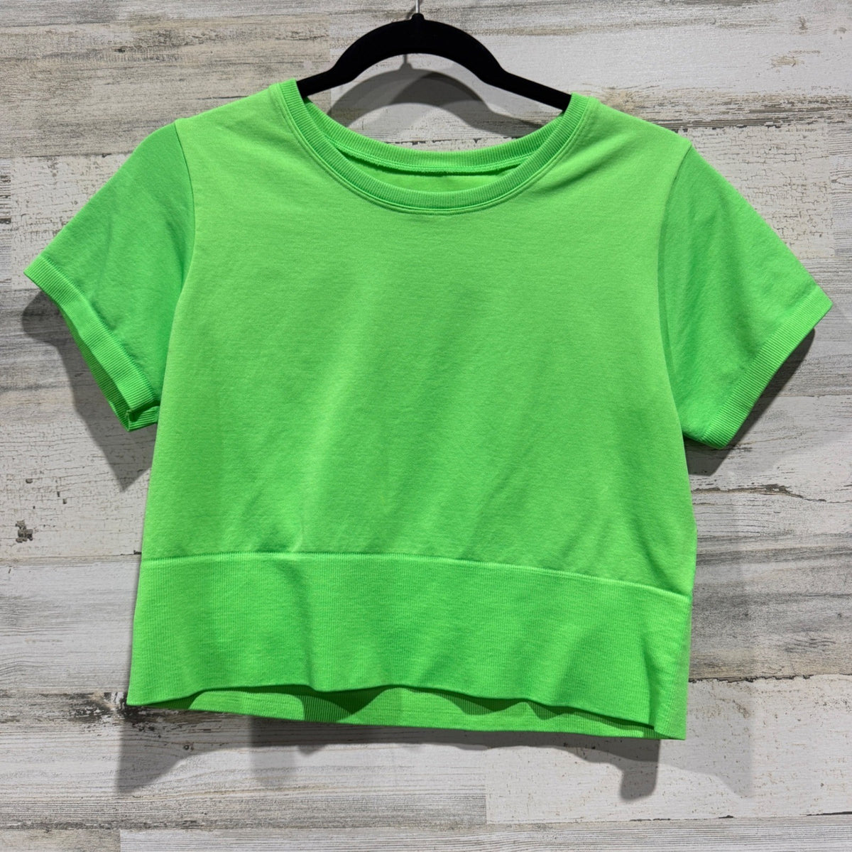 OFFLINE by Aerie Seamless T-Shirt Women XL Green Nylon Athleisure Flawed*0