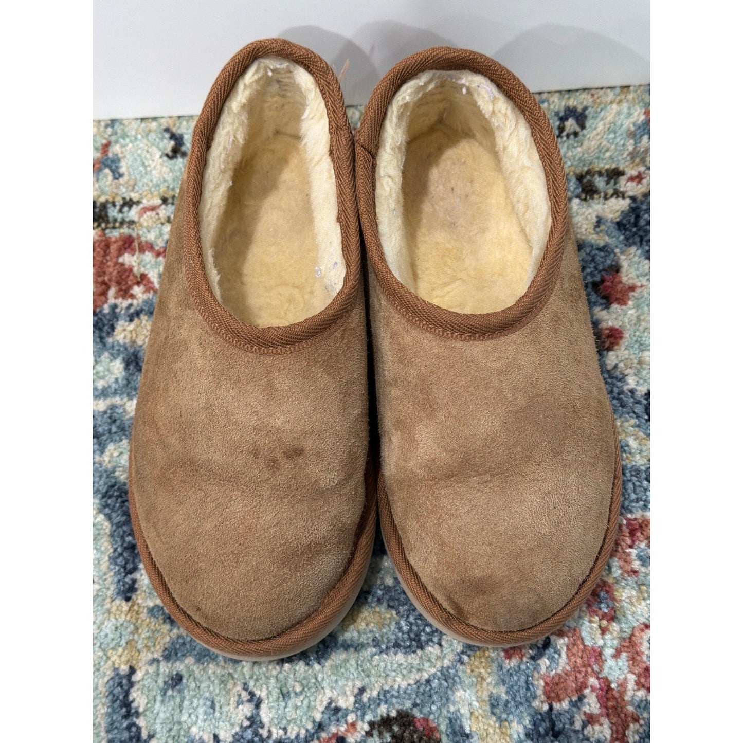 Australian Made Slippers Kids Size 4 Youth Brown Shearling Suede Cozy6