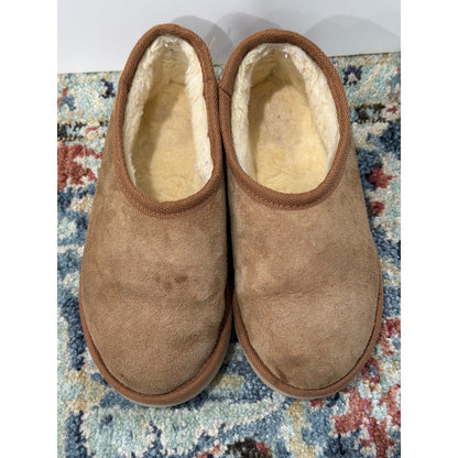Australian Made Slippers Kids Size 4 Youth Brown Shearling Suede Cozy6