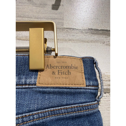 Abercrombie & Fitch Denim Shorts Womens 8 Blue Distressed Raw Hem EUC2