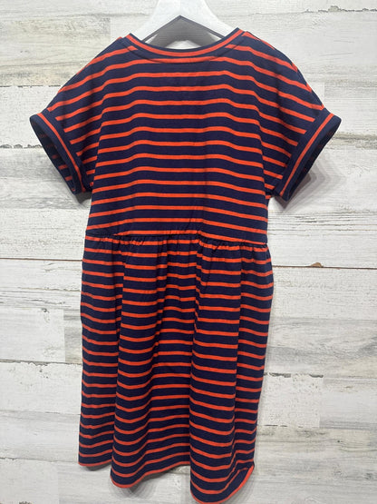 Vineyard Vines Striped Dress Girls 10/12 Medium Navy Red Short Sleeve EUC2