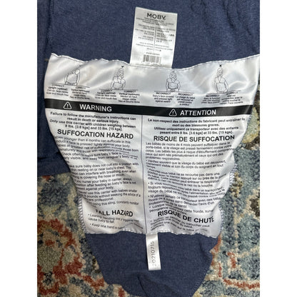 Moby Wrap Baby Carrier Blue Bamboo Cotton Blend4