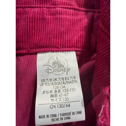 Disney Toy Story Girls 7/8 Pink Corduroy Overall Dress Jessie Forky EUC4