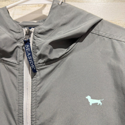 Charles River Seaside Windbreaker Women XS Grey Dachshund Quarter Zip EUC1