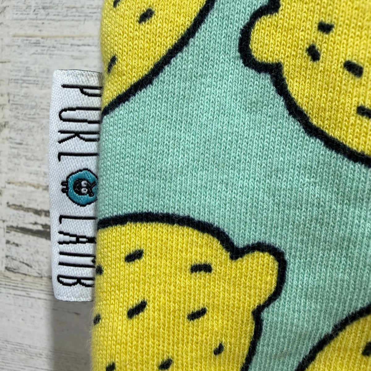 Purl Lamb Hooded Romper Kids 12/18M Mint Lemon Print Fruitcore EUC3