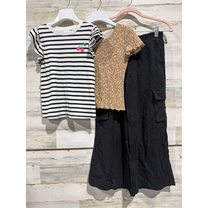 Old Navy Cat & Jack Outfit Set Girls Medium Brown Floral Wide Leg Cargo Pants0