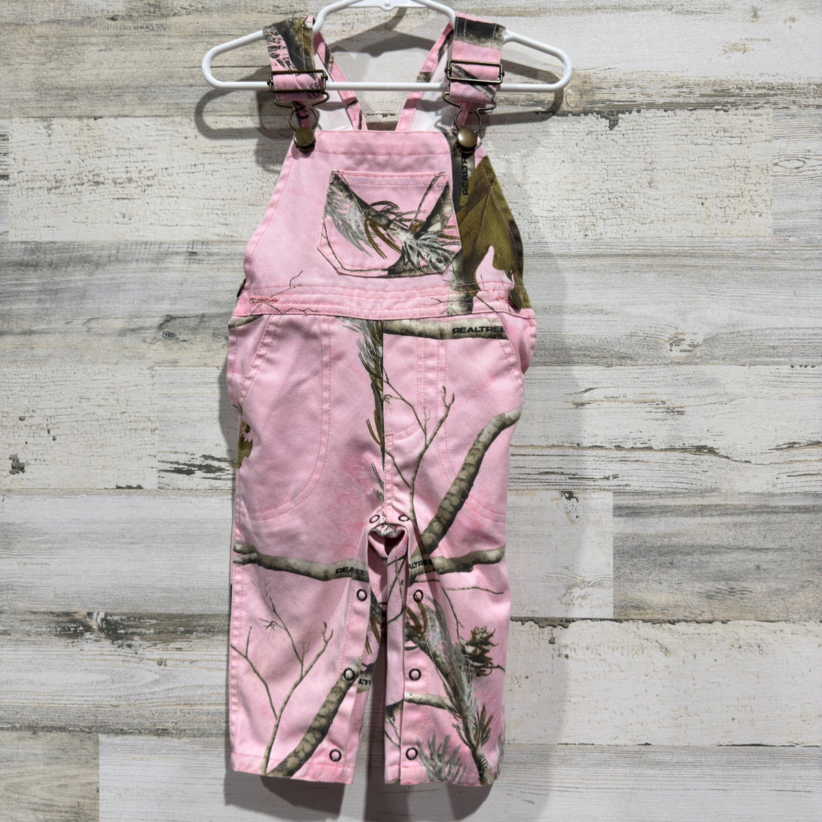 Bass Pro Shops Overalls Girls 12M Pink Realtree Camo Outdoors *Flawed0