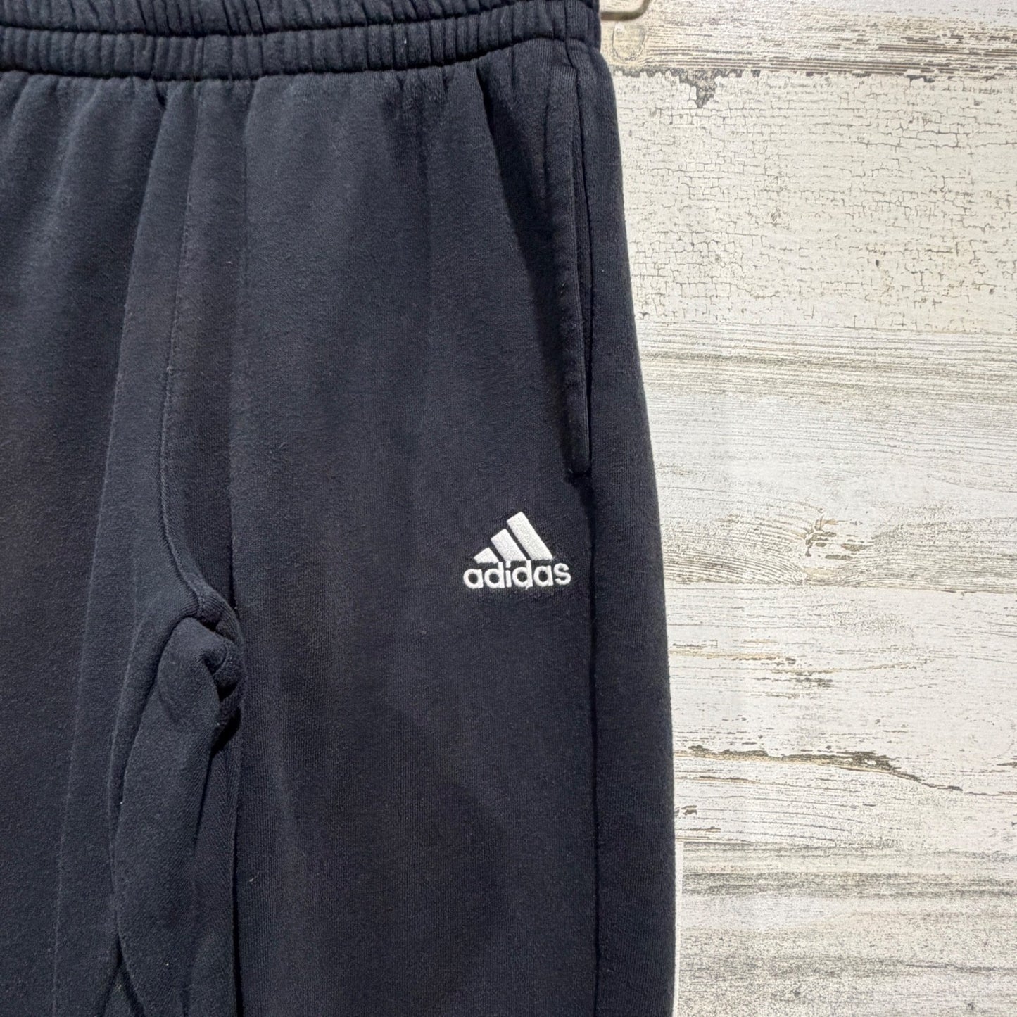 Adidas Jogger Sweatpants Boys Medium Black Fleece Active Sporty GUC1