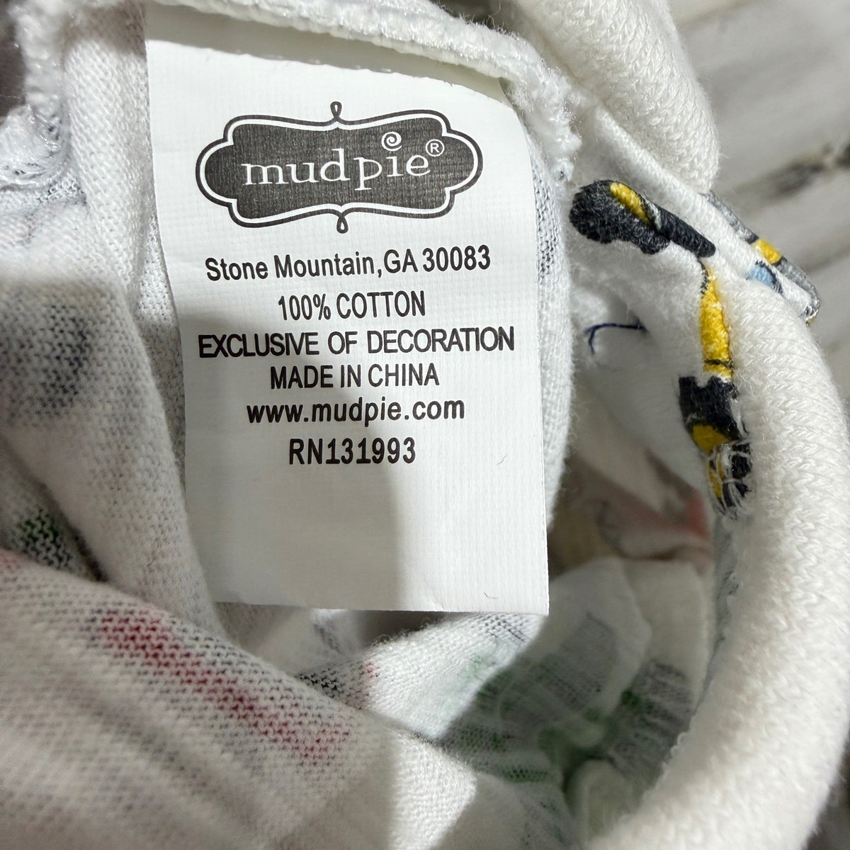 Mud Pie Romper Boys 0-3M White Tractor Print Polo Collar Farmcore EUC4