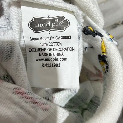 Mud Pie Romper Boys 0-3M White Tractor Print Polo Collar Farmcore EUC4
