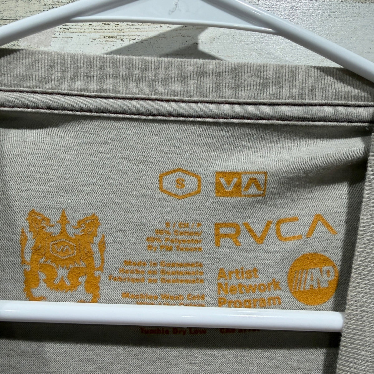 RVCA Artist Network Program Graphic T-Shirt Men Small Tan Cotton Blend Surf2