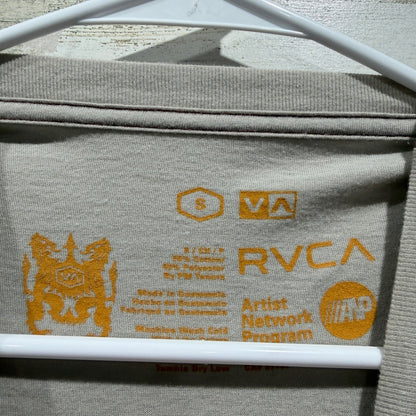 RVCA Artist Network Program Graphic T-Shirt Men Small Tan Cotton Blend Surf2