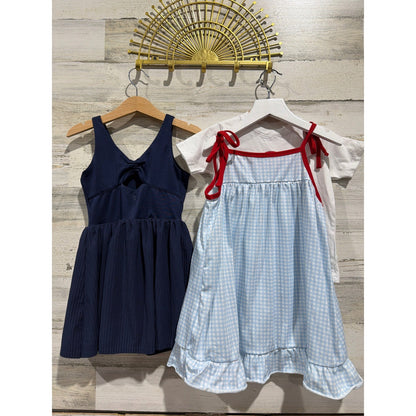 Abby & Evie All In Motion Girls 4 XS Navy Blue White USA Patriotic Bundle EUC4
