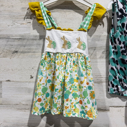 Marie Nicole Easter Bunny Dress Leopard Tunic Bundle Girls 3T/4T EUC1