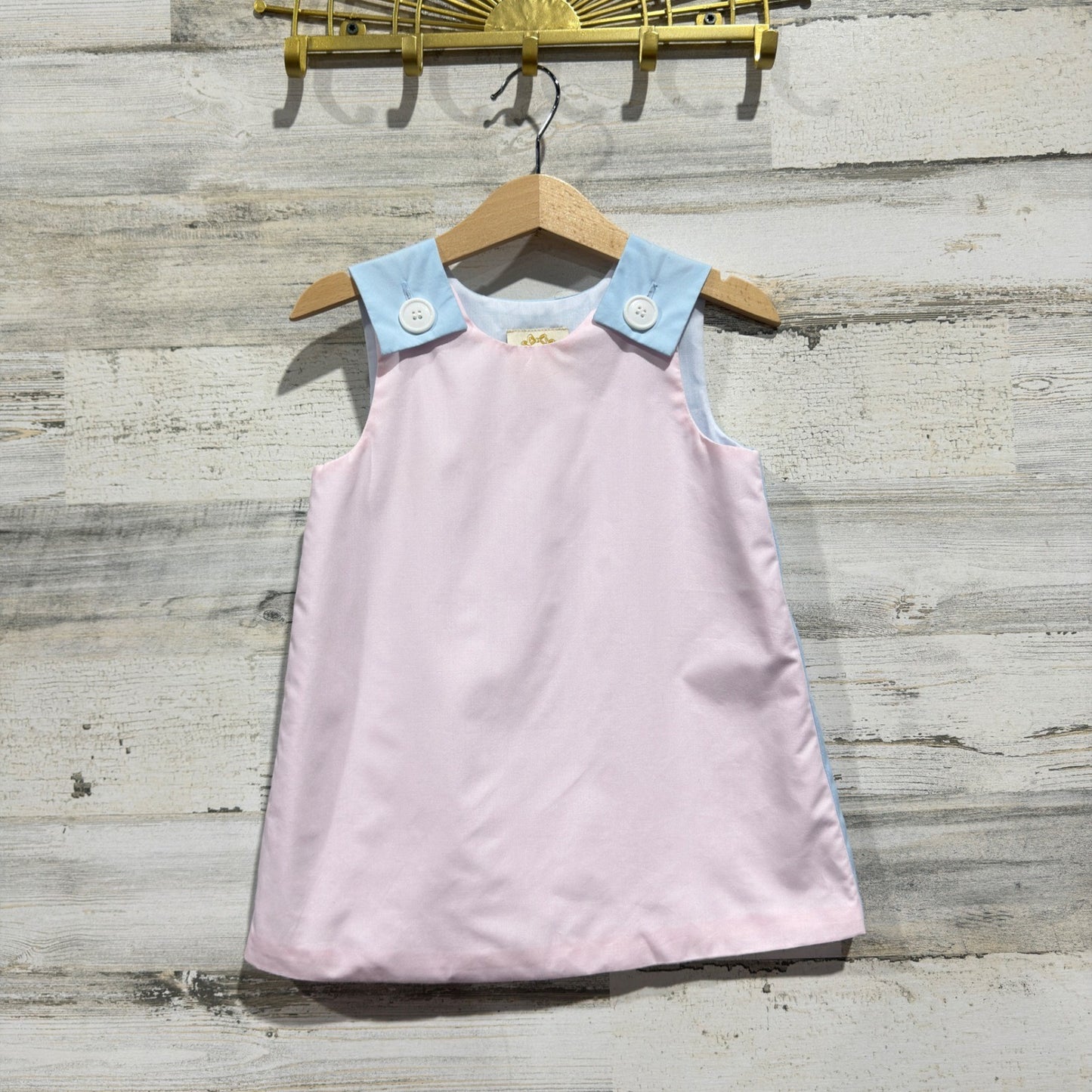 The Beaufort Bonnet Company Jumper Dress Girls 2T Pink Blue Colorblock Preppy0