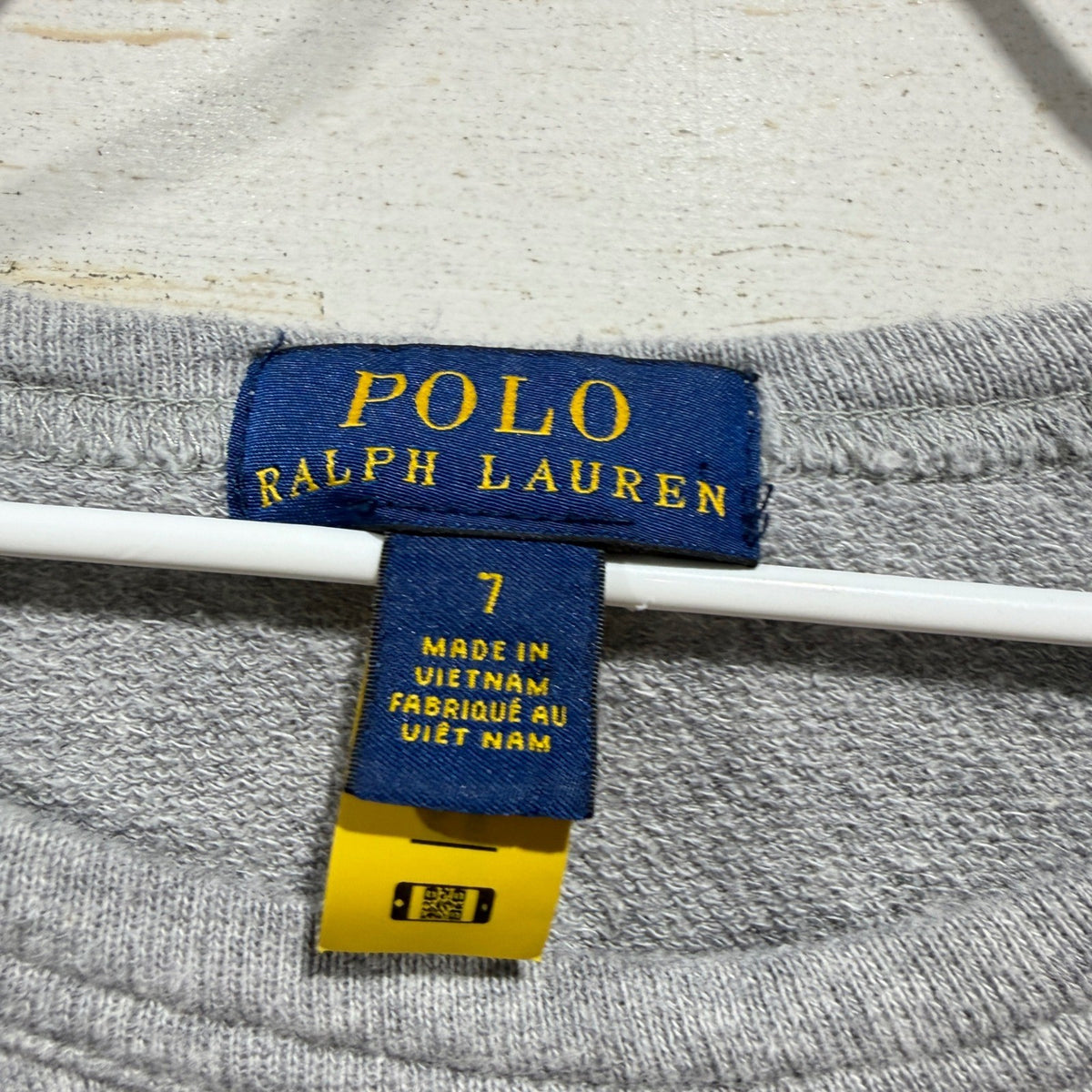 Polo Ralph Lauren Sweatshirt Kids Size 7 Grey Logo Graphic Sporty2