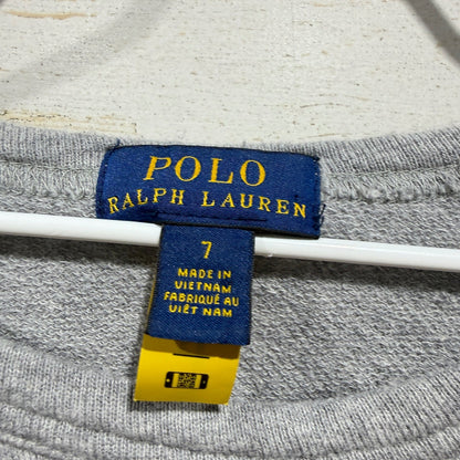Polo Ralph Lauren Sweatshirt Kids Size 7 Grey Logo Graphic Sporty2