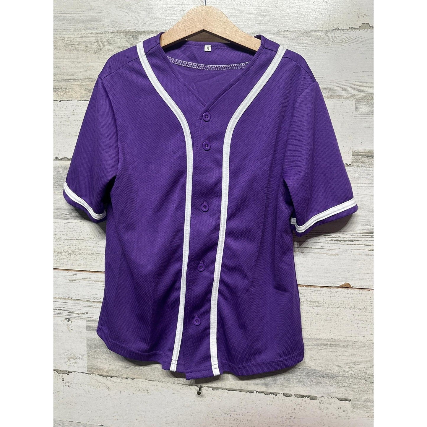 Jersey Boys Size 8 Purple White Piping Sporty EUC0