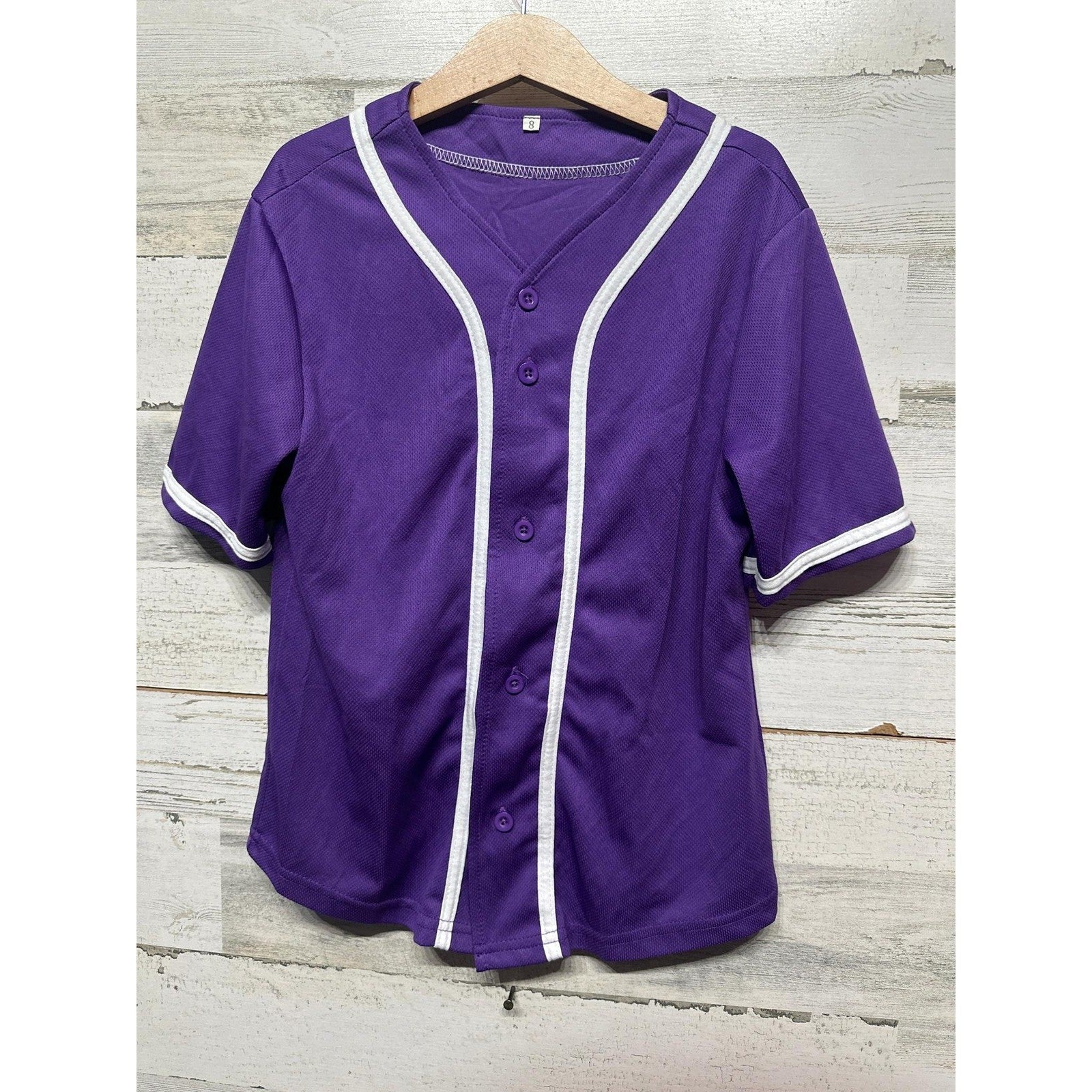 Jersey Boys Size 8 Purple White Piping Sporty EUC0