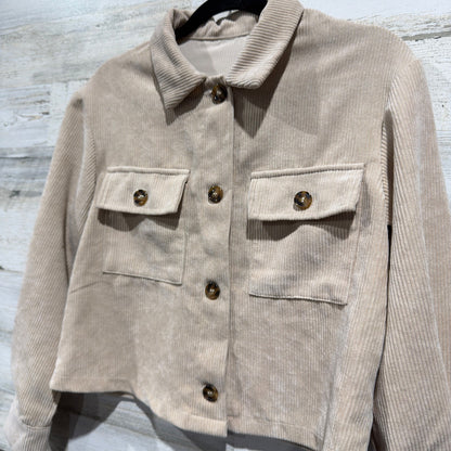 Corduroy Jacket Women XXS Beige Polyester Light Academia EUC1