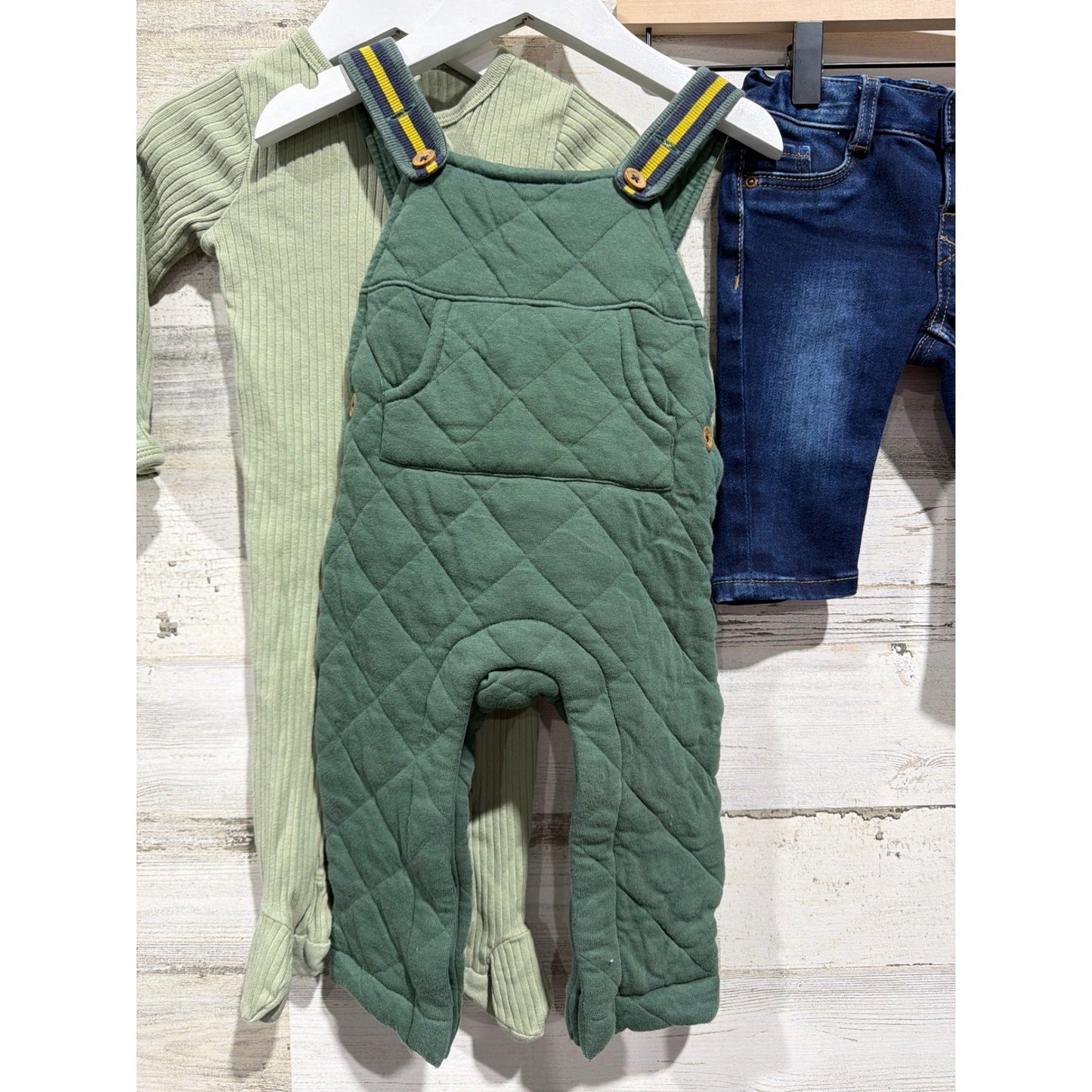 H&M Cat & Jack Tommy Bahama Boys 3-6M Green Red Bundle Gingham Quilted3